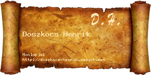 Doszkocs Henrik névjegykártya