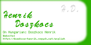 henrik doszkocs business card